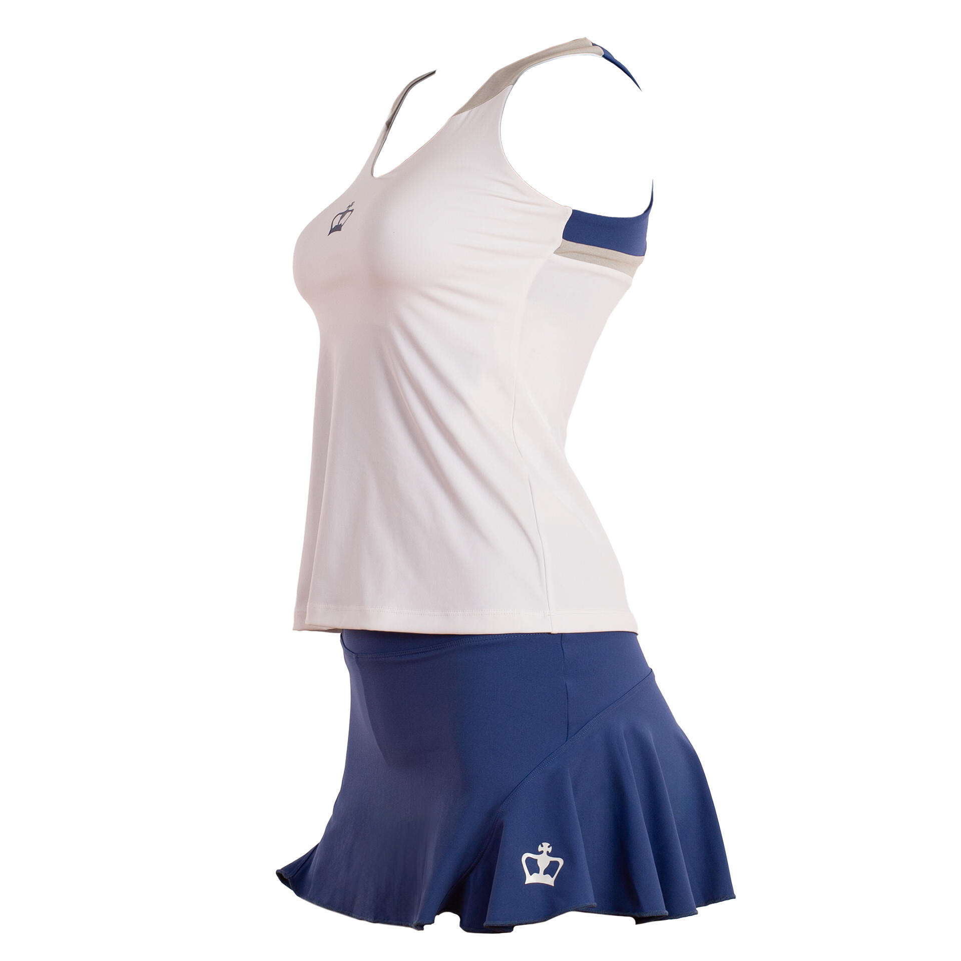 Mulher Padel Ténis Camiseta Leve Respirável Abertura Costas Naxos Branco 5/7