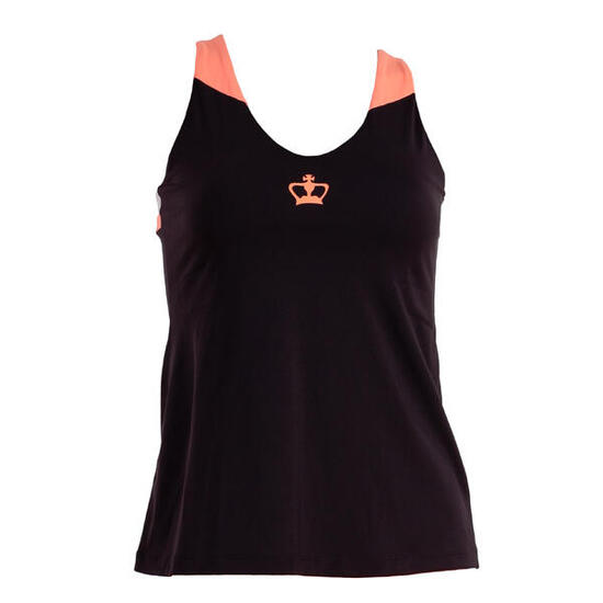 Femme Padel Tennis T-Shirt Léger Respirant Ouverture Dos Naxos Noir