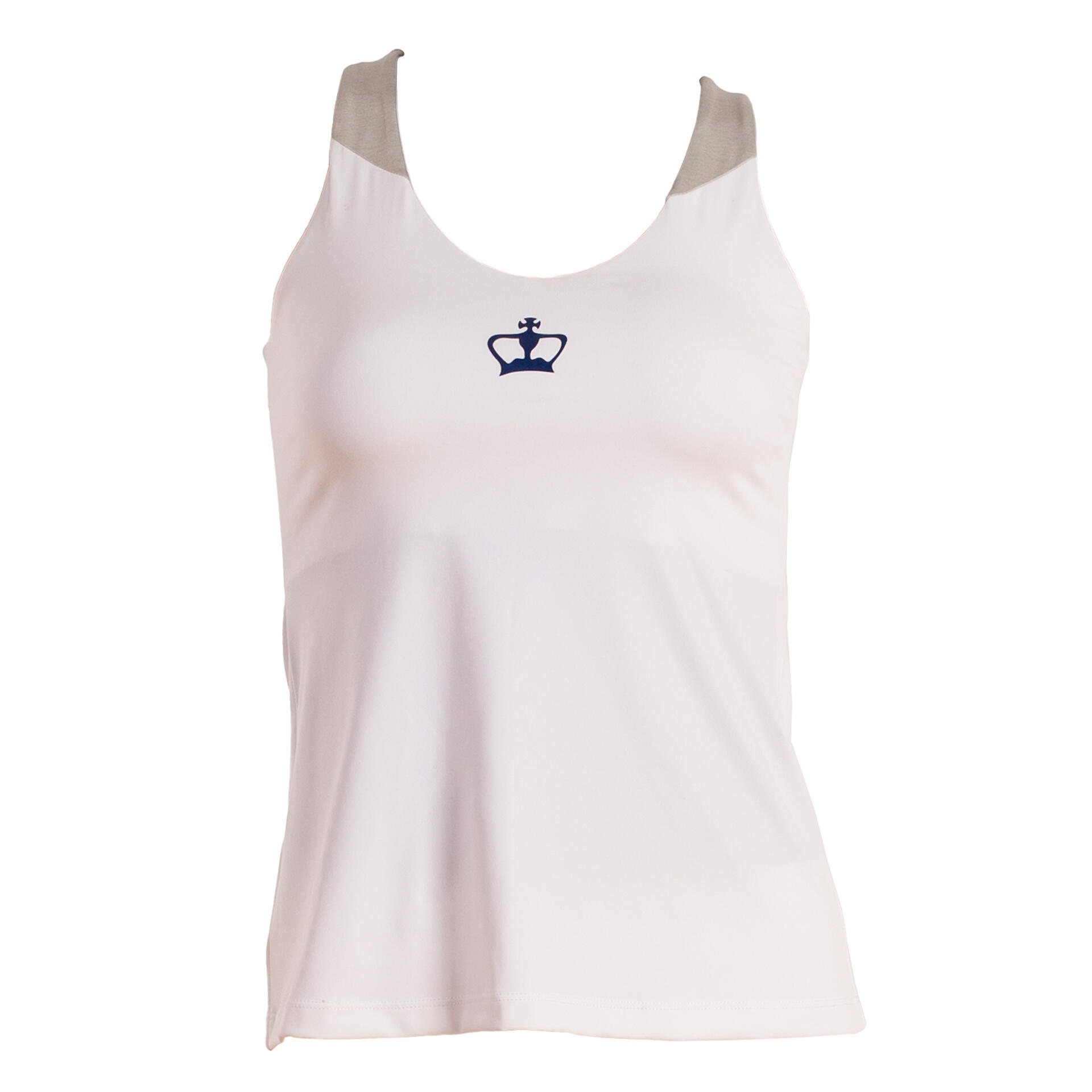 Mulher Padel Ténis Camiseta Leve Respirável Abertura Costas Naxos Branco 1/7