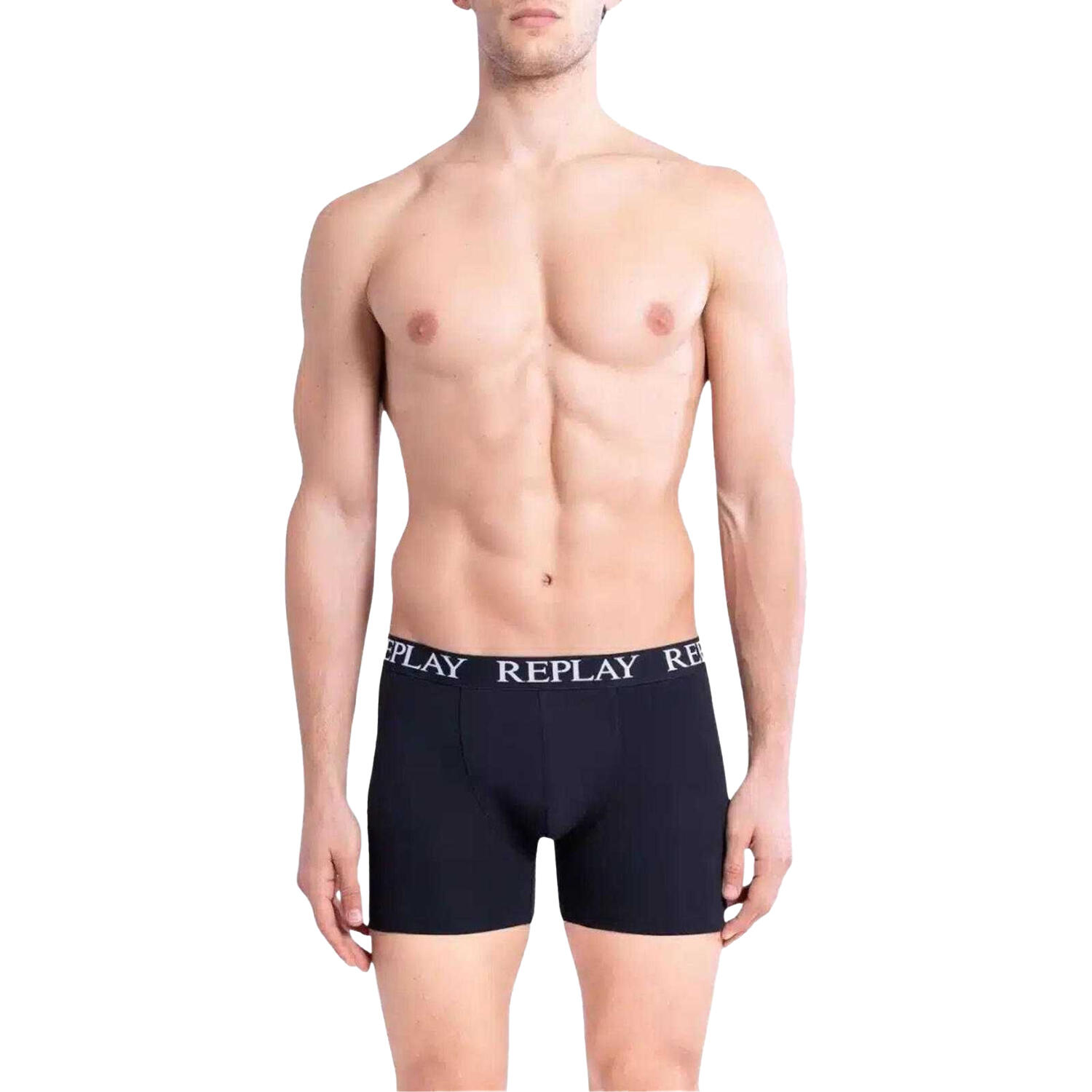 Heren Boxershort met Gestikt Gulpdetail Logo (Set van 3) (Zwart) 3/3
