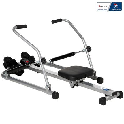 Rameur d'appartement pliable - collaboration Aosom.fr x FFHandball - noir gris