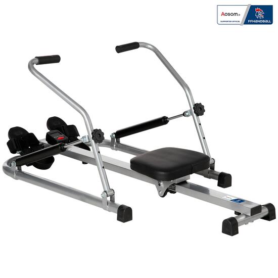 Rameur d'appartement pliable - collaboration Aosom.fr x FFHandball - noir gris