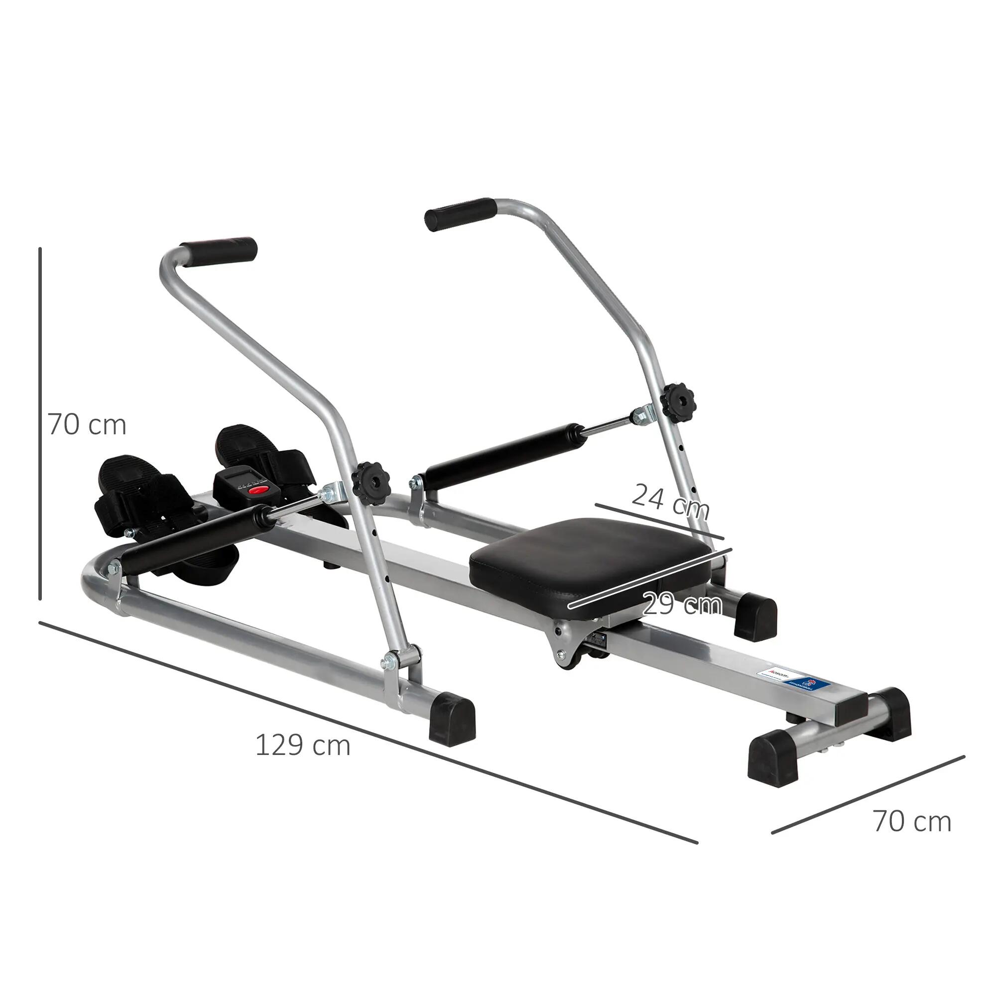 Rameur d'appartement pliable - collaboration Aosom.fr x FFHandball - noir gris 3/5
