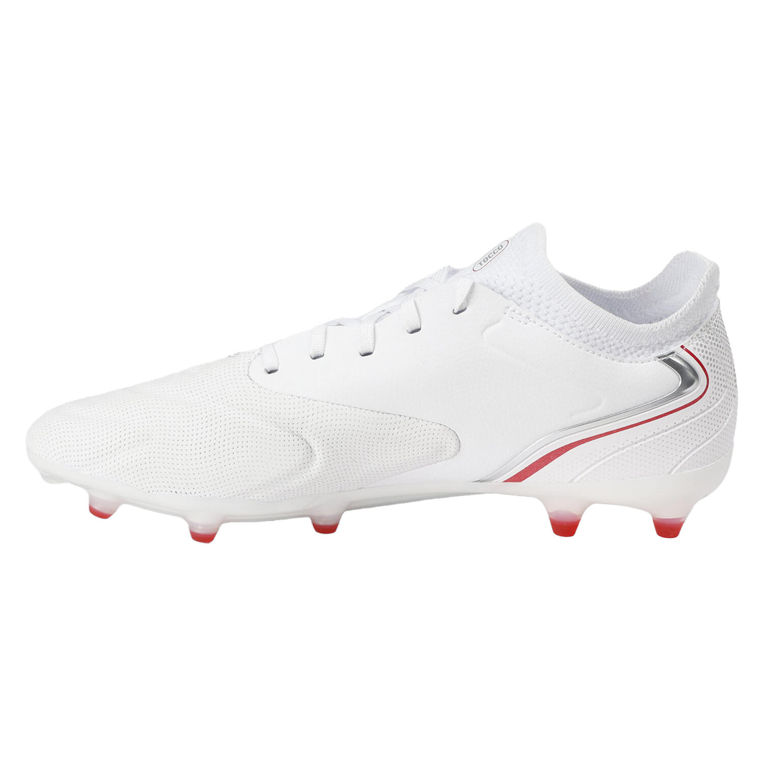 Mens Tocco V Pro Leather Firm Ground Football Boots (White/Silver/Equestrian 2/4