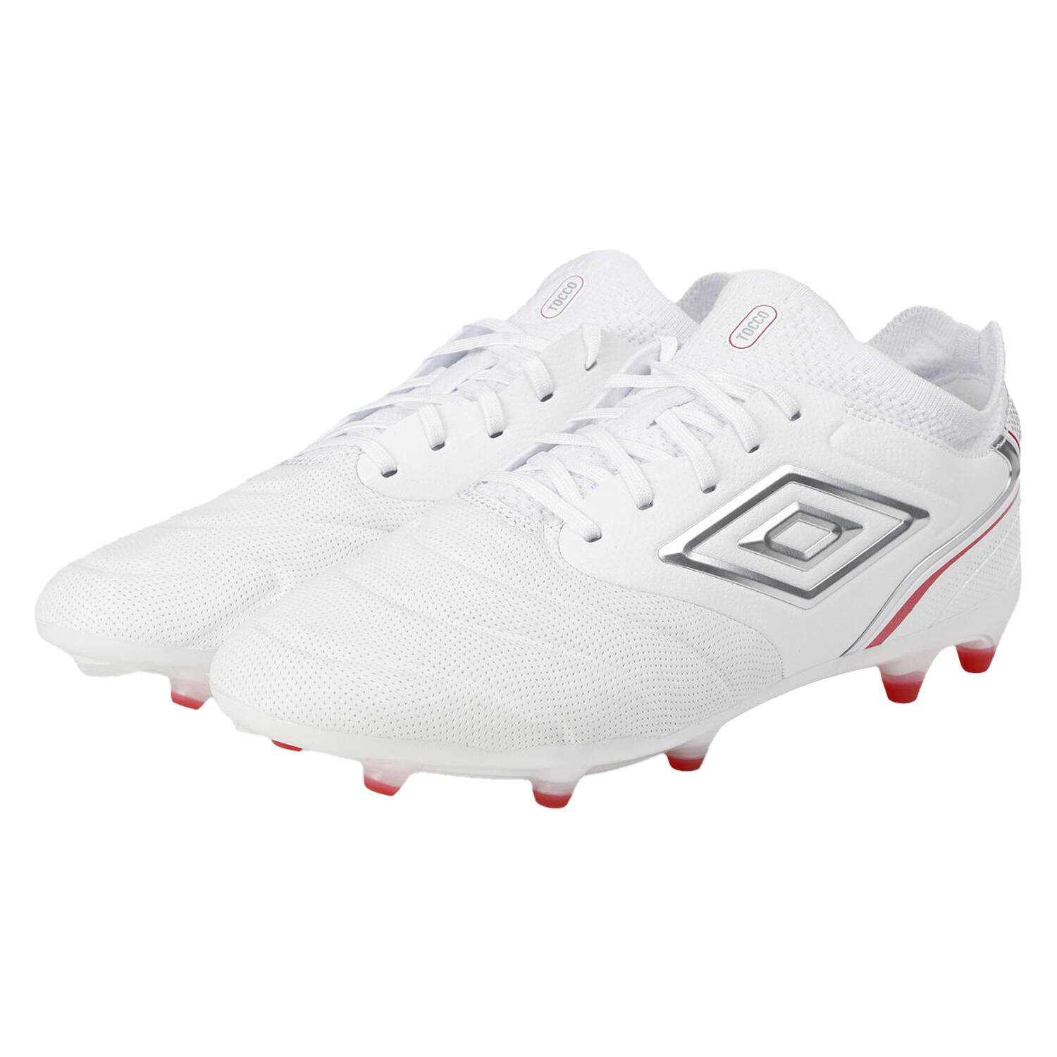 Mens Tocco V Pro Leather Firm Ground Football Boots (White/Silver/Equestrian 4/4