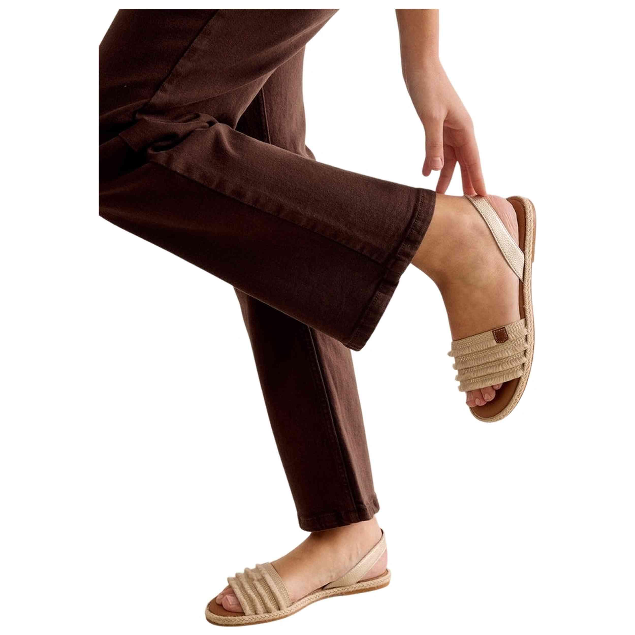 Sandales Popa modèle JUNCAL FLECOS ORO pour femmes 2/5