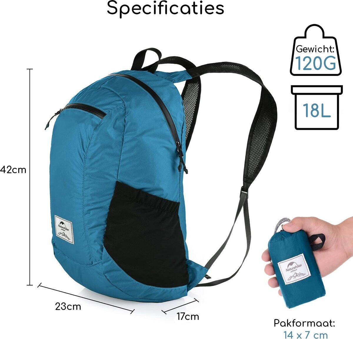 Yunyan ultralichte opvouwbare rugzak 18L blauw 2/7