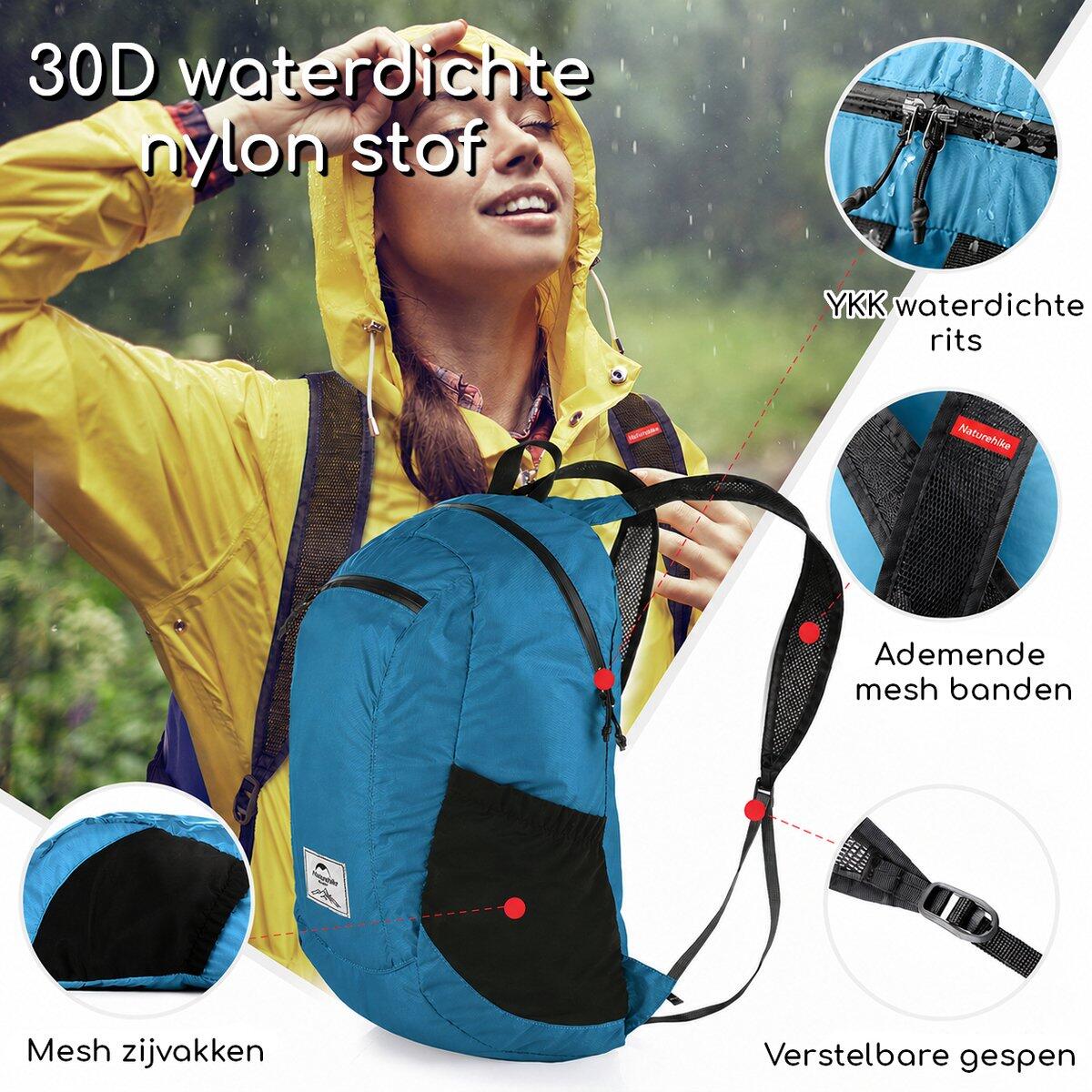 Yunyan ultralichte opvouwbare rugzak 18L blauw 5/7