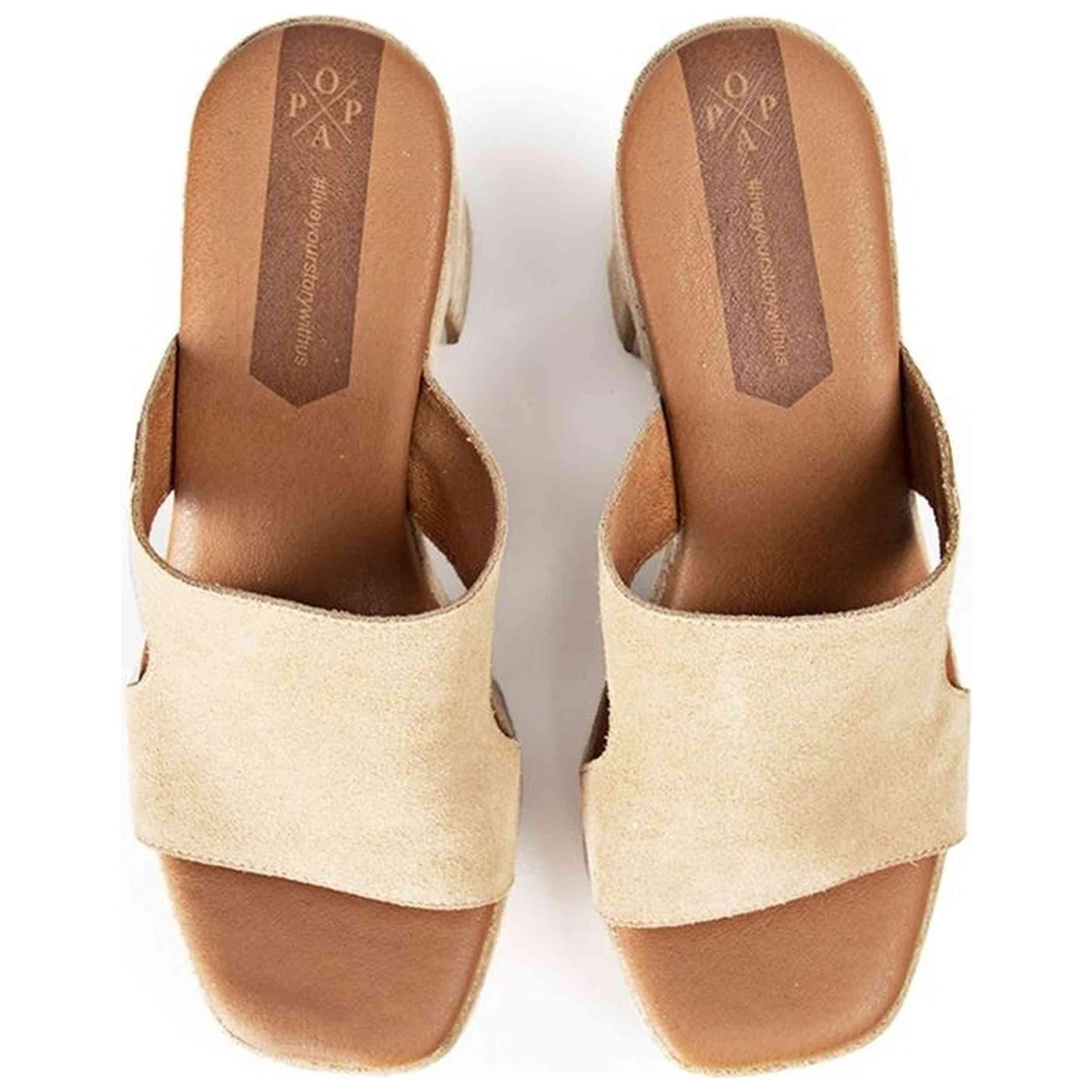 Sandales Popa modèle 021 PADAWAN SERRAJE BEIG SERRAJE CT27802010 SOF pour femmes 3/4