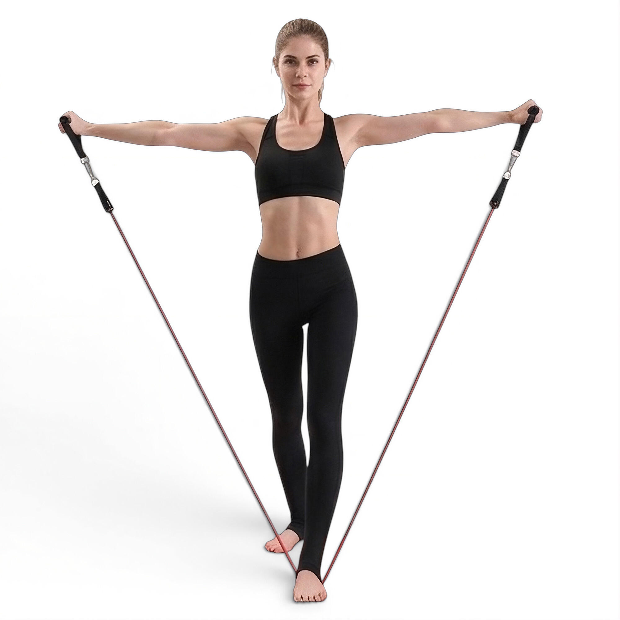 Kit Allenamento con Barra ed Elastici Fitness 5-75 kg - Set Completo Total Body 3/6