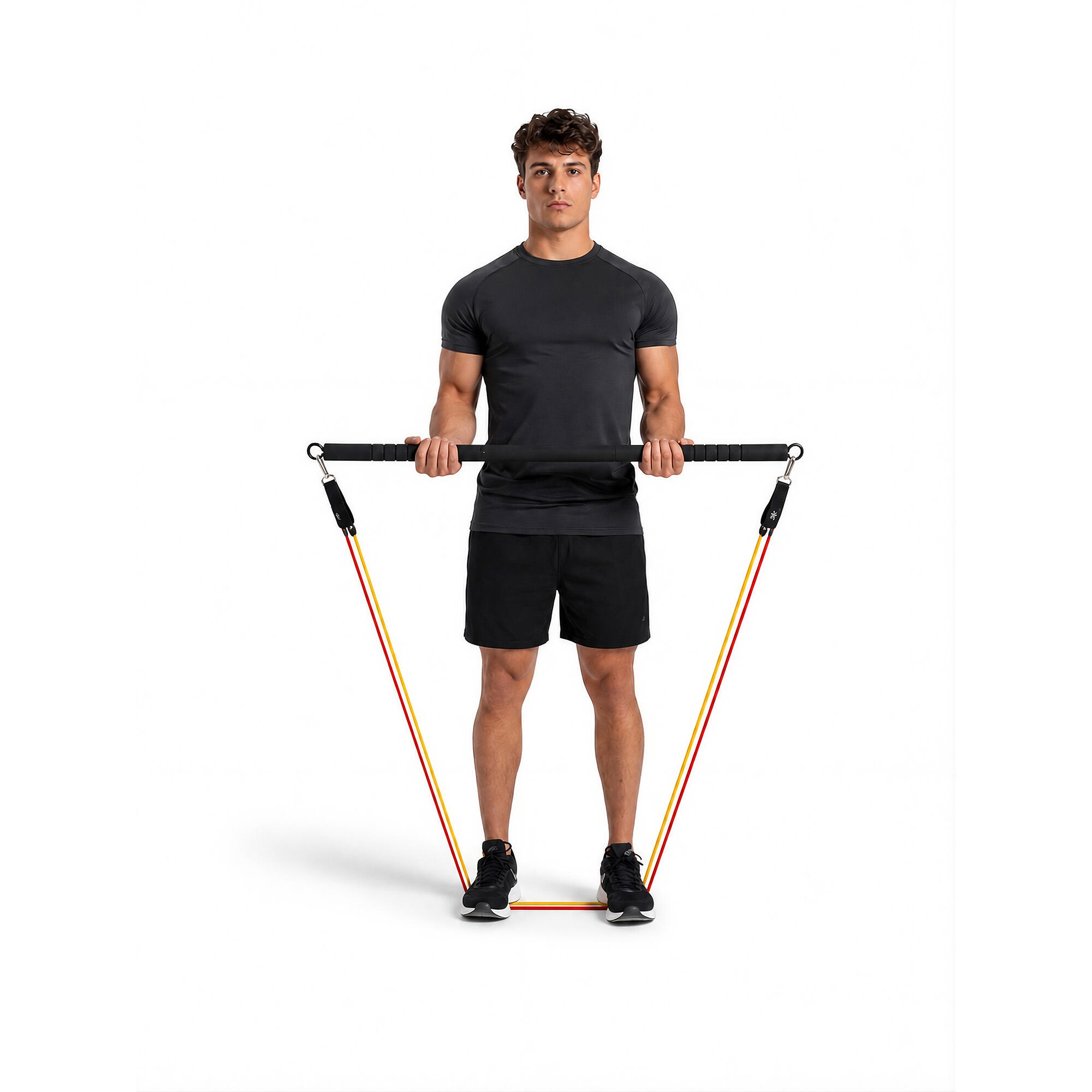 Kit Allenamento con Barra ed Elastici Fitness 5-75 kg - Set Completo Total Body 2/6