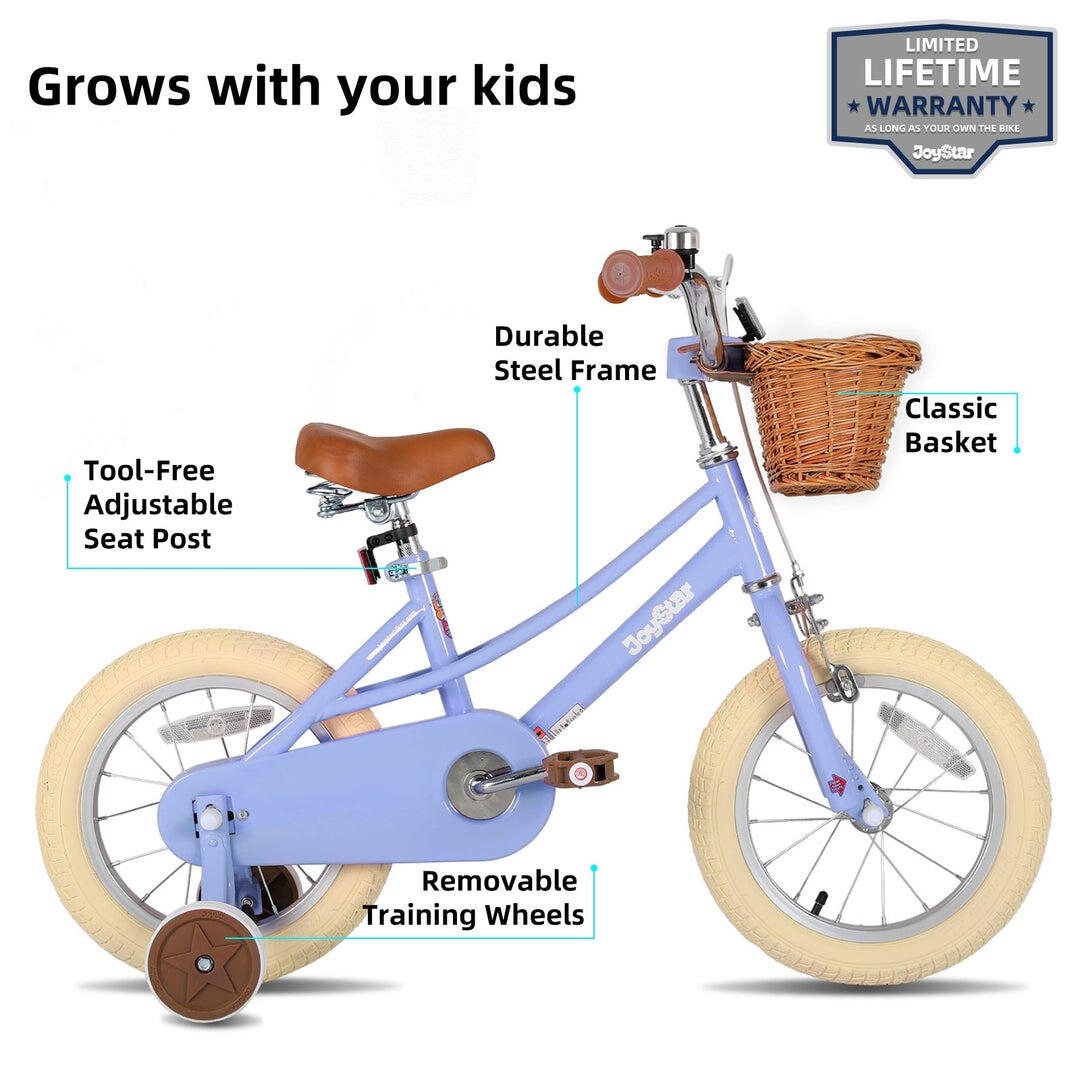 Mädchen Fahrrad Kinderfahrrad 14" Stützräder+Korb, passend für Mädchen 3-5 Jahre 2/6