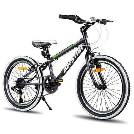 Garçon&fille vélo VTT 20" cadre acier+7 vitesses+béquille,7-10a