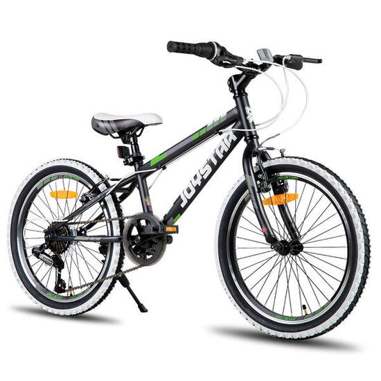 Garçon&fille vélo VTT 20" cadre acier+7 vitesses+béquille,7-10a