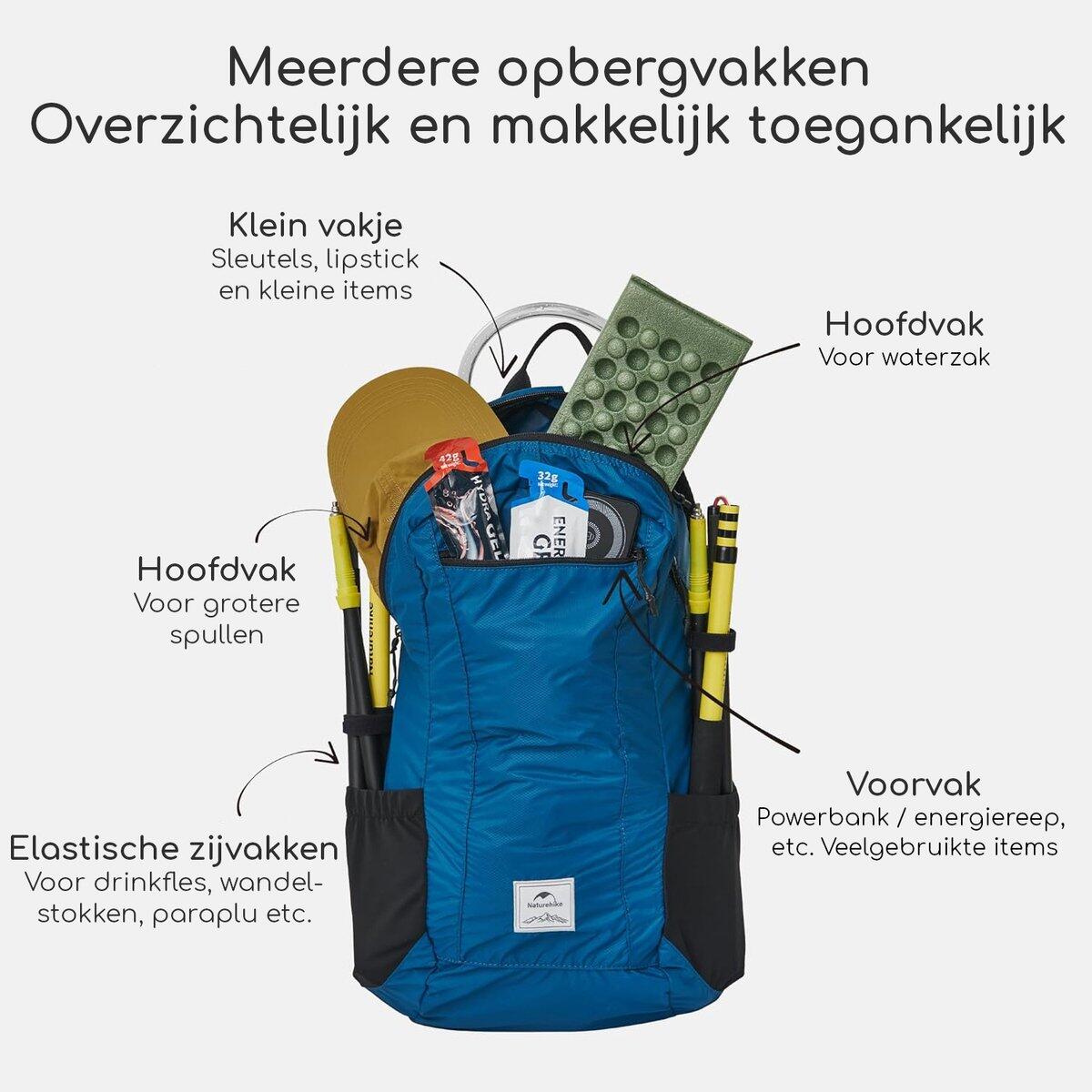 Yunyan ultralichte opvouwbare rugzak 25L blauw 3/7