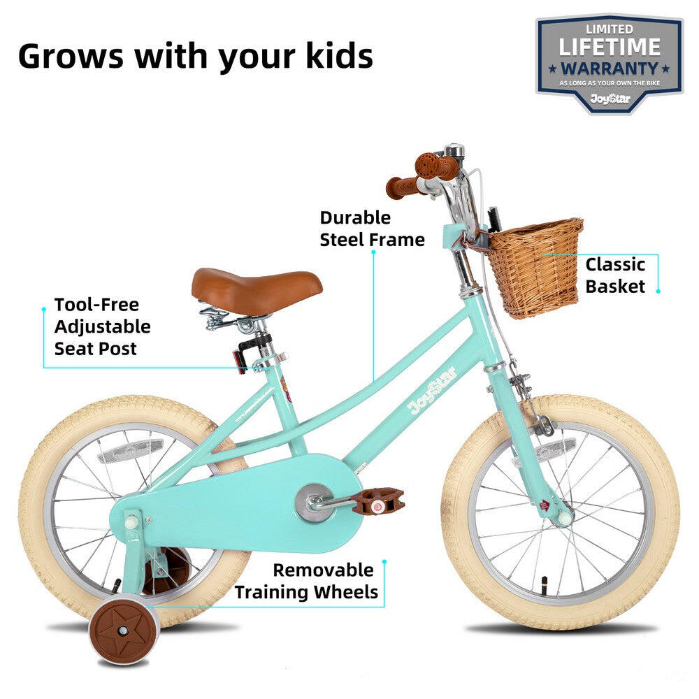 Fille vélo vélo enfant 16" roulettes+panier, adapté aux filles 4-7 ans 2/5