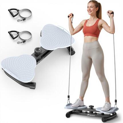 Planche Twist Taille avec 2 Bandes de Résistance, Antidérapante, Noire
