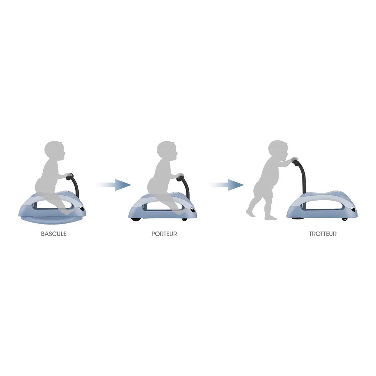 Porteur évolutif WALK N' ROLL 3 EN 1 ECO pour bébé - Bleu ciel 4/5