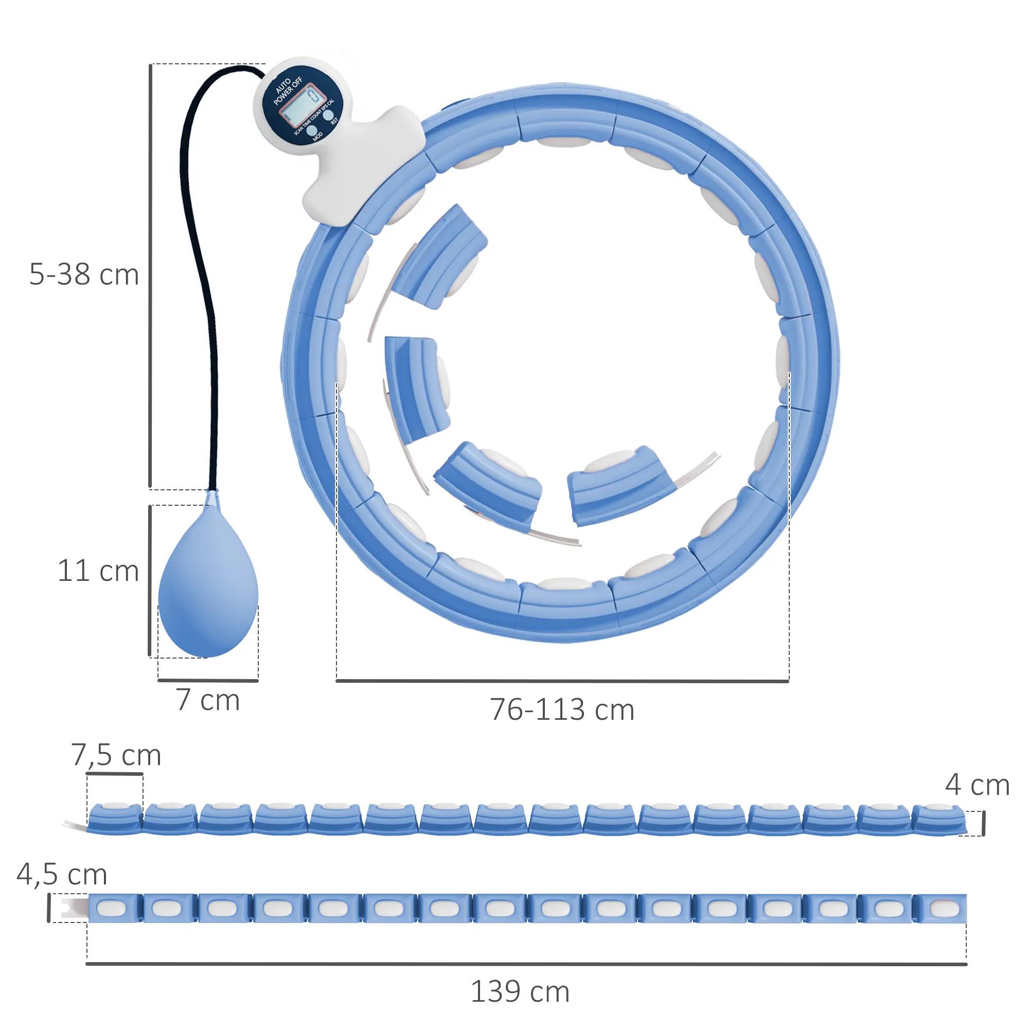 Hula Hoop fitness réglable dia. 76-113 cm - picots massage 3/5