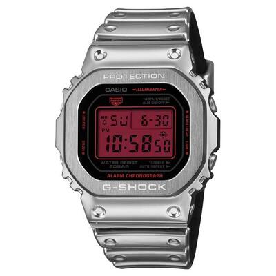Casio digitaal horloge zilverkleurig/zwart gm-5600yra-8er