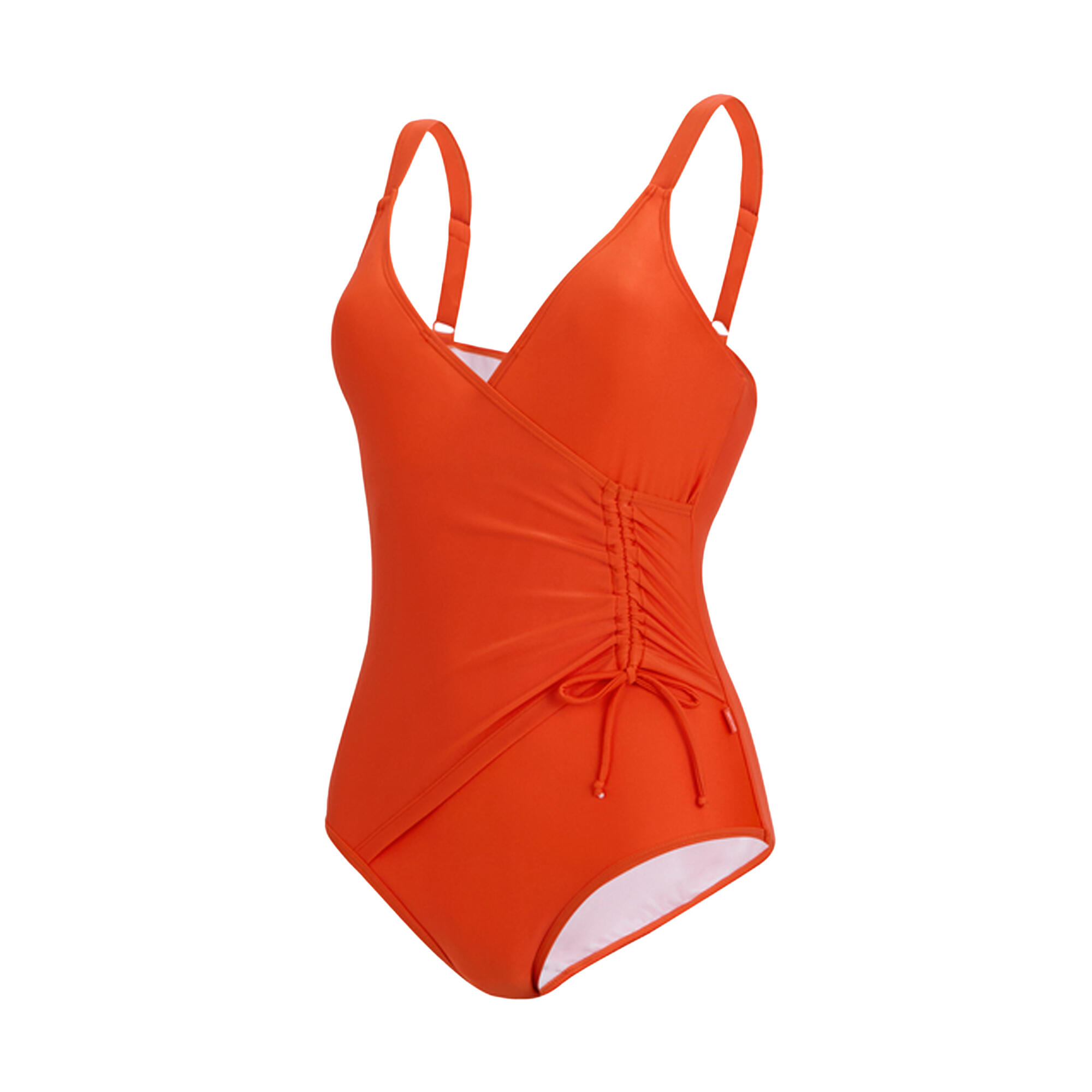 Maillot De Bain 1 Pièce Motif/style Uni BAYLENNE Femme (Orange Sanguine) 3/4