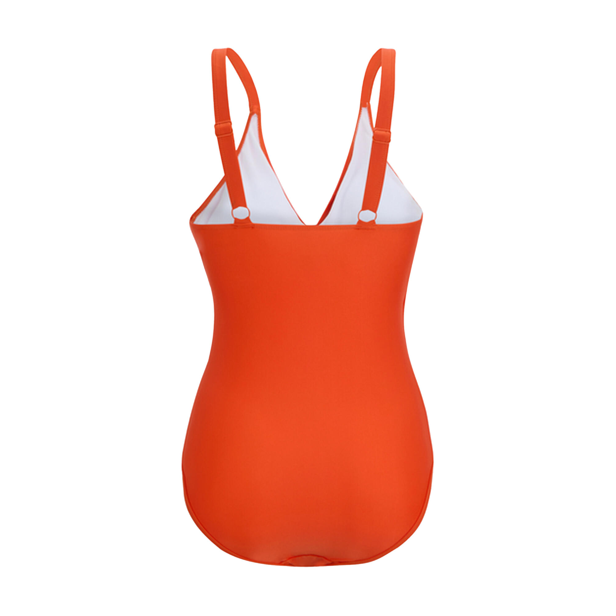 Maillot De Bain 1 Pièce Motif/style Uni BAYLENNE Femme (Orange Sanguine) 2/4