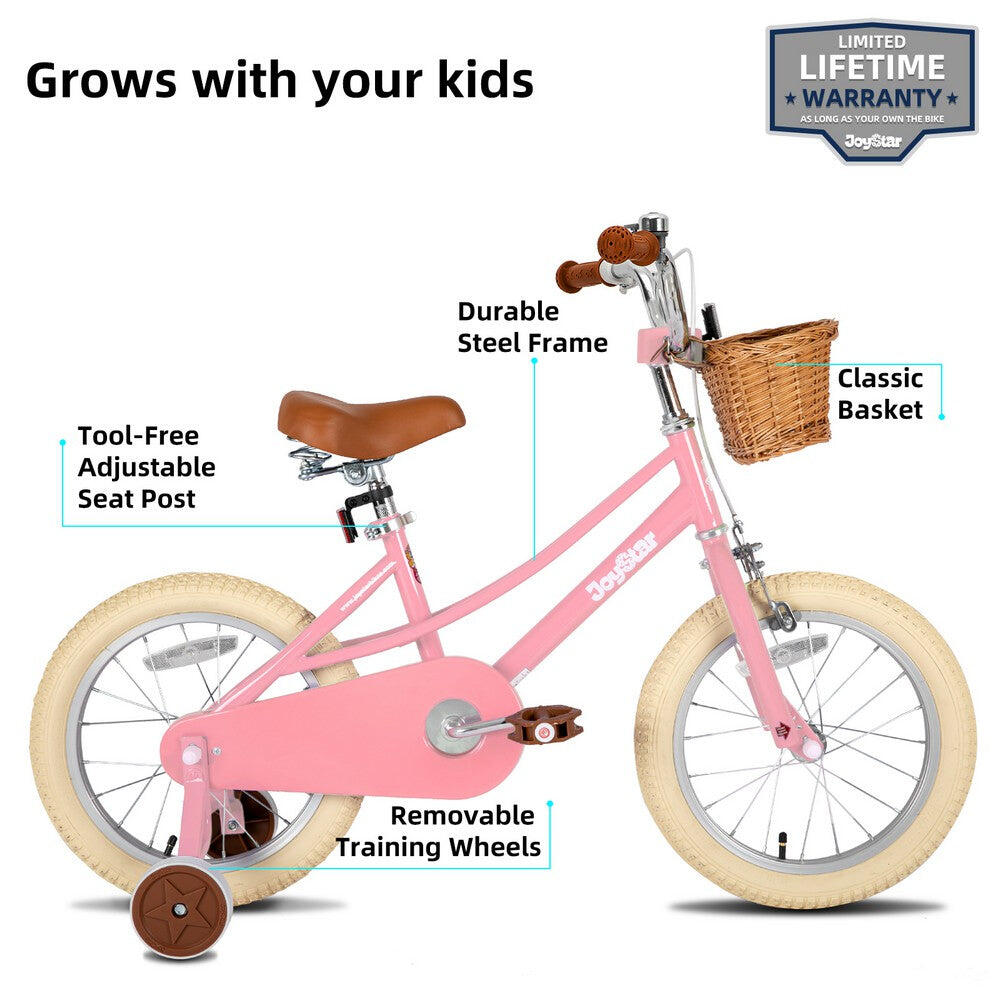 Mädchen Fahrrad Kinderfahrrad 18" Stützräder+Korb, passend für Mädchen 5-8 Jahre 2/6