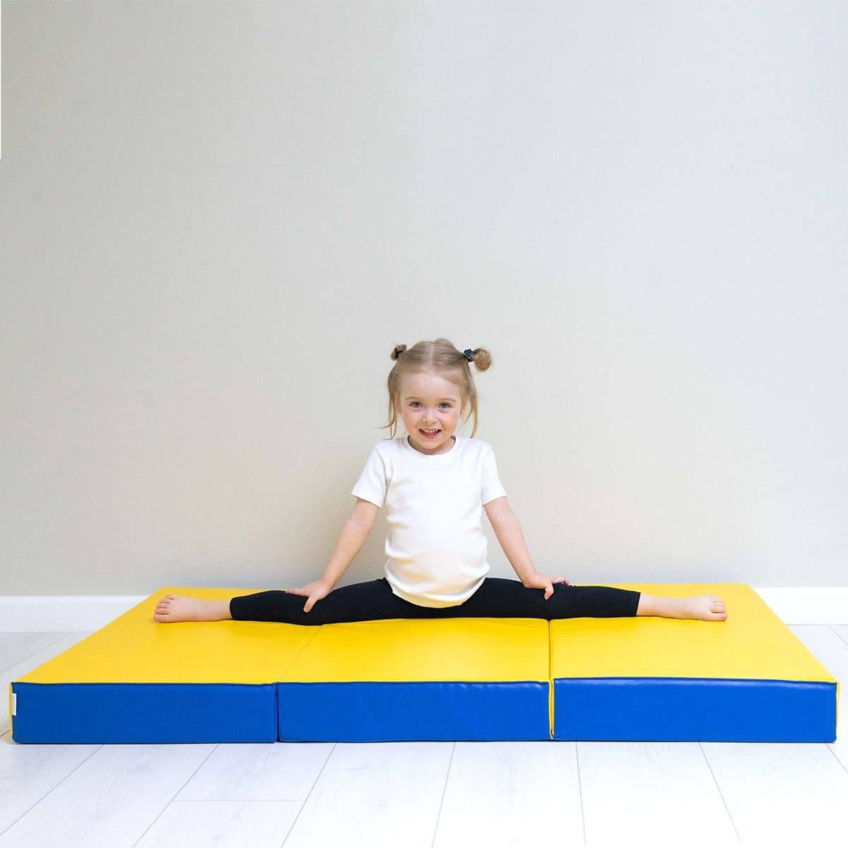 Matelas de gymnastique Comet 150x100x10 trois pièces orange et jaune 4/5