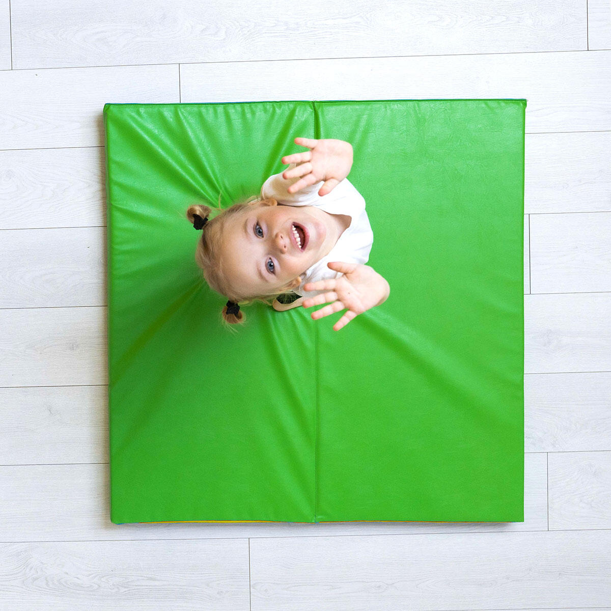Matelas de gymnastique Comet 150x100x10 trois pièces vert clair-jaune 4/4