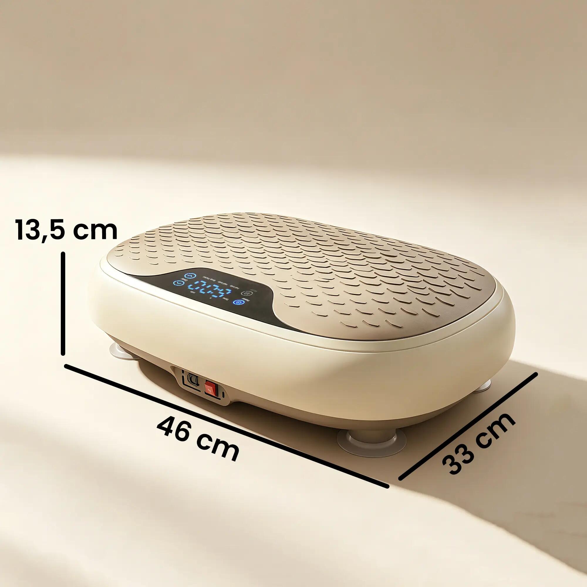Plateforme vibrante oscillante écran LED télécommande beige 3/5