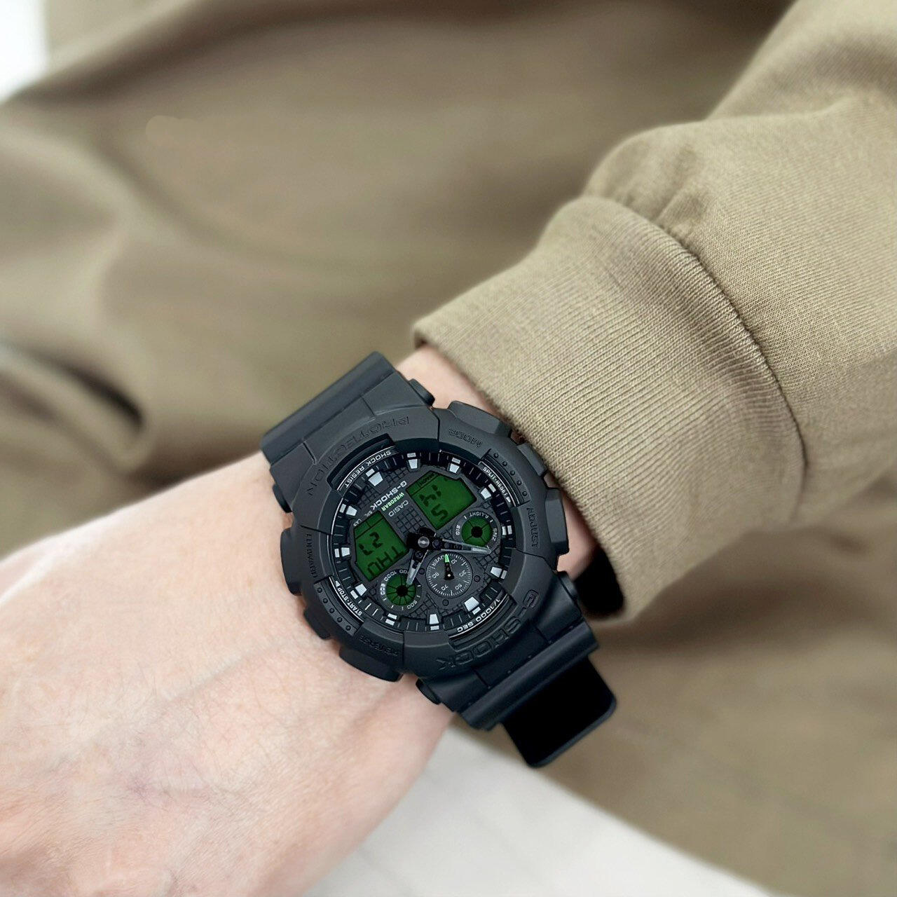 Casio Analoog En Digitaal  Horloge Zwart/Zwart GA-100BEG-1AER 5/6