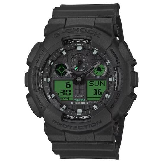 Casio Analoog En Digitaal Horloge Zwart/Zwart GA-100BEG-1AER