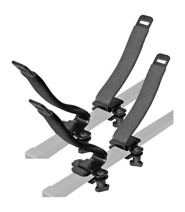 Porte-Kayak V-Bar Rack | Kit 4 Berceaux Barres de Toit Voiture + Sangles