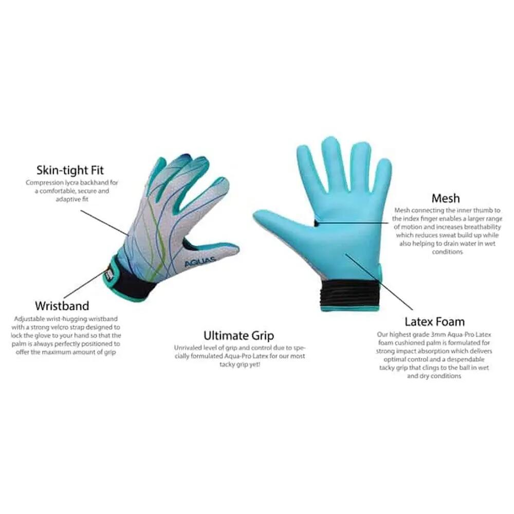 Kids Gaelic Football Aquas Gloves 2/3