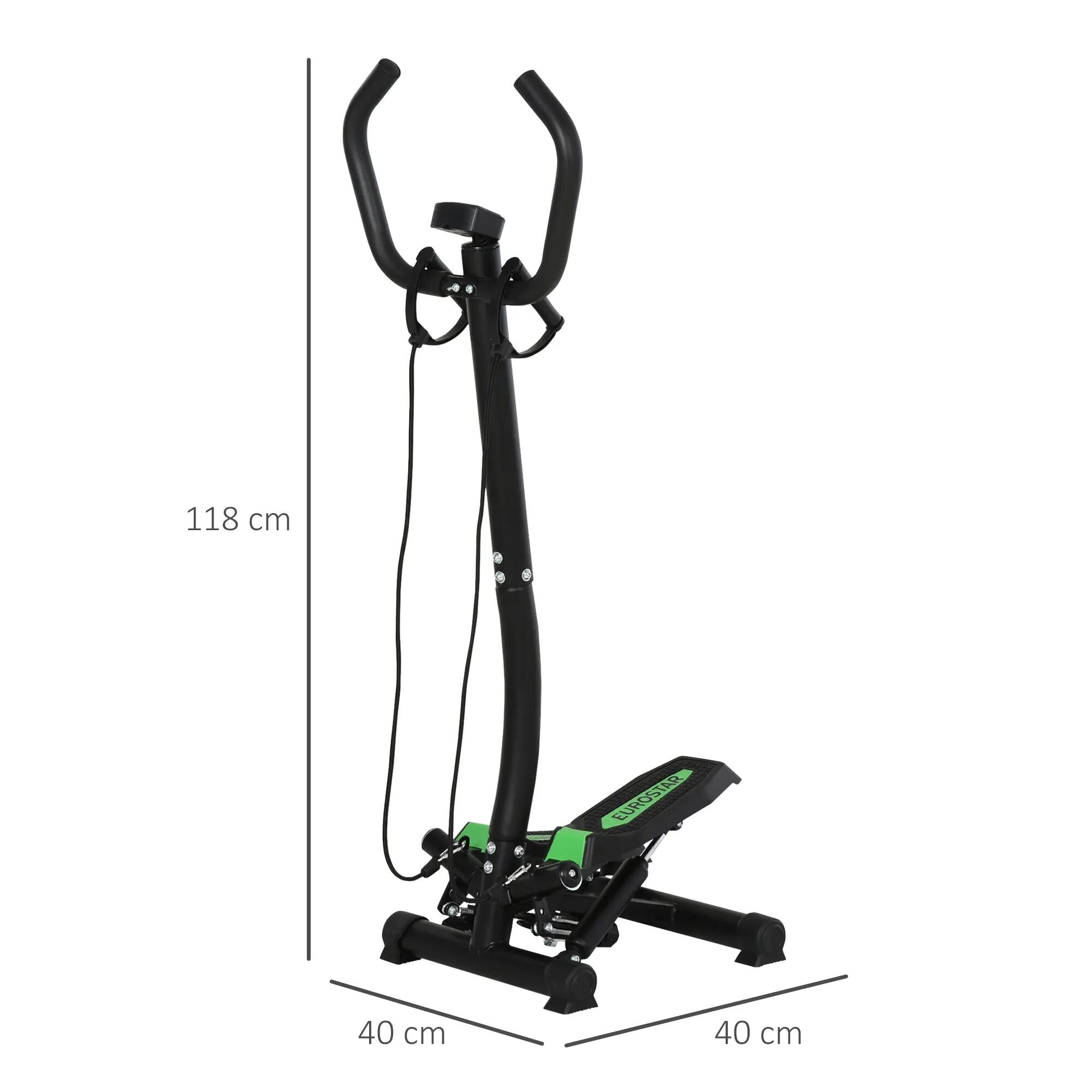 Mini stepper + guidon, extenseurs, compteur vert noir 3/5
