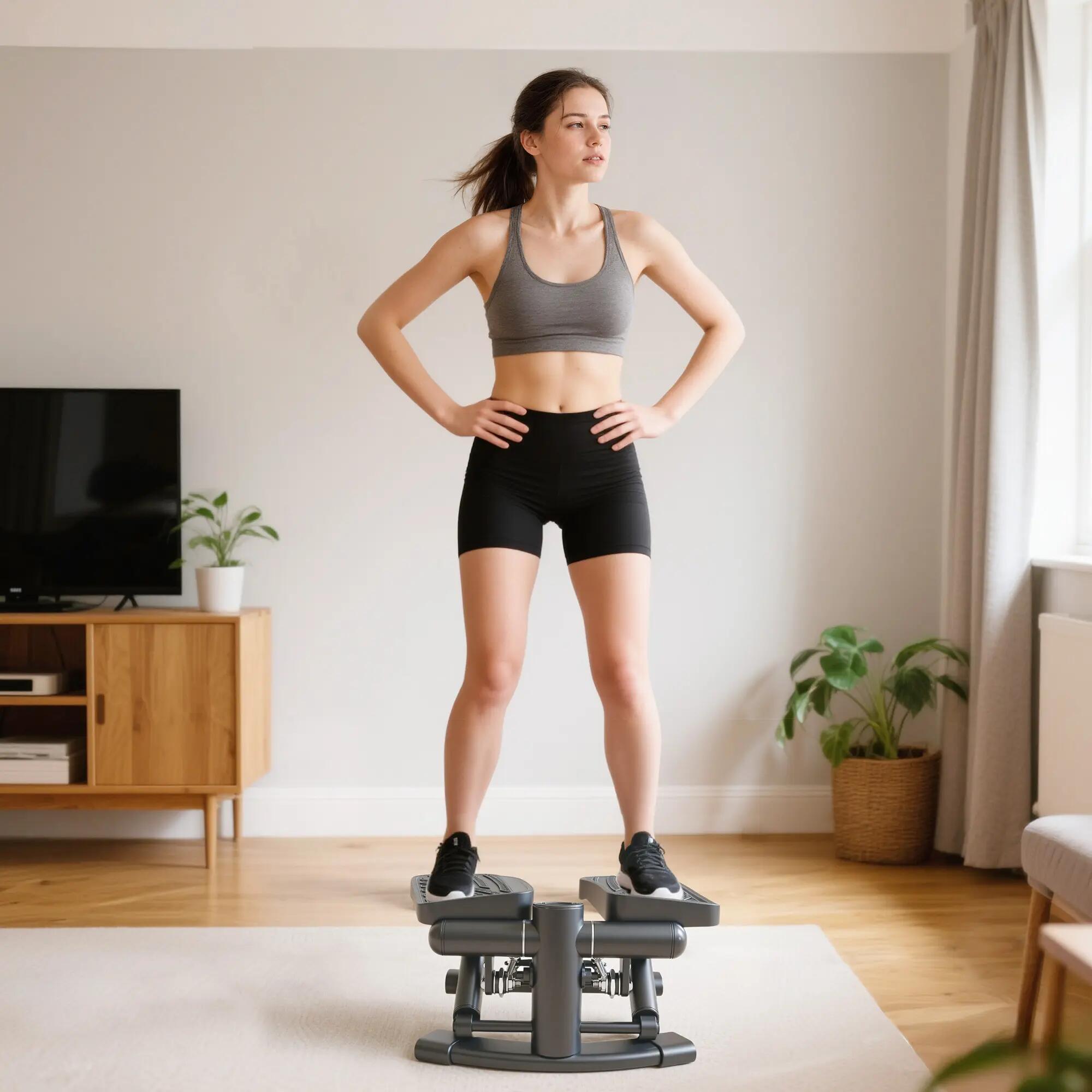 Mini stepper Fitness disque de torsion 2 en 1 réglable écran LCD 2/5