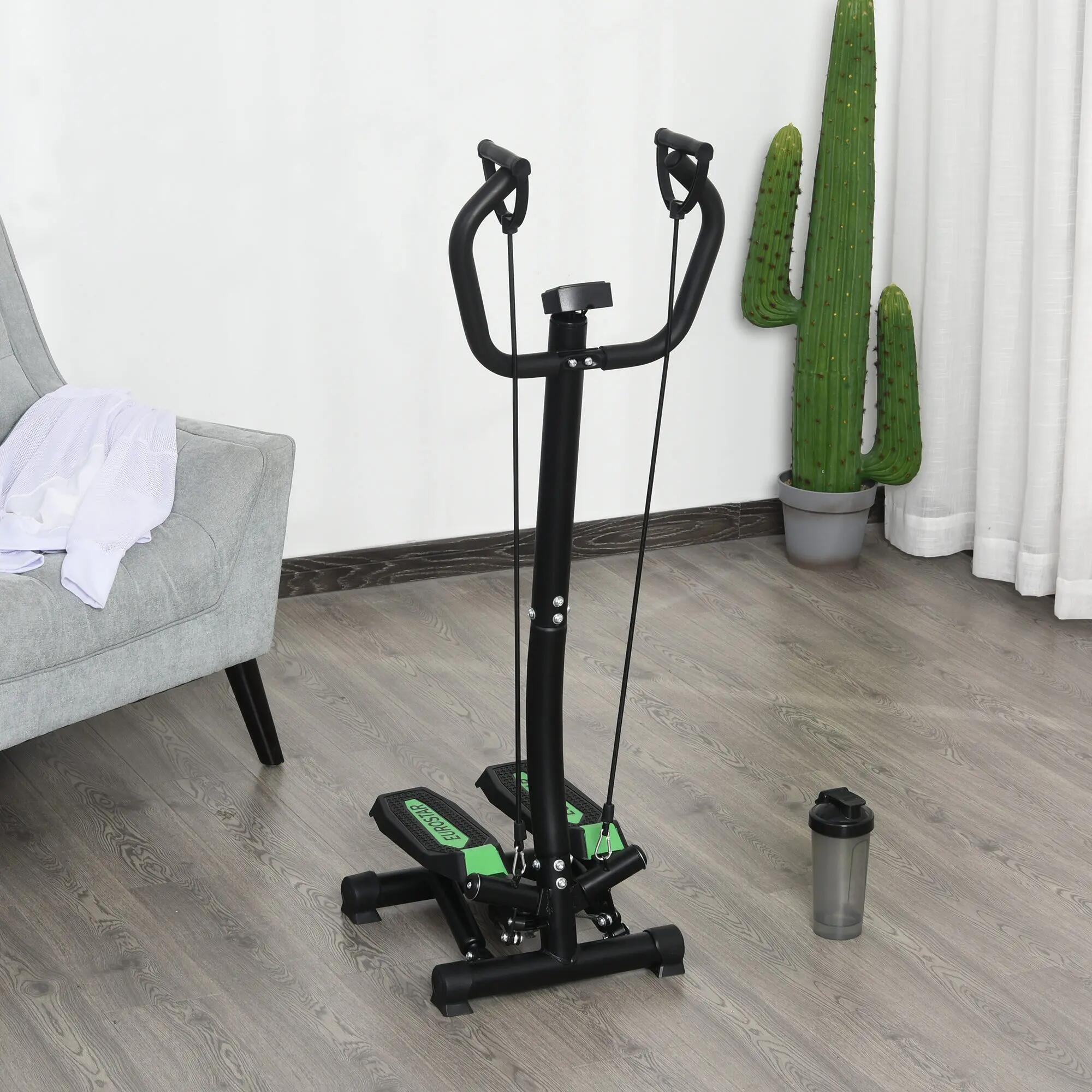 Mini stepper + guidon, extenseurs, compteur vert noir 2/5