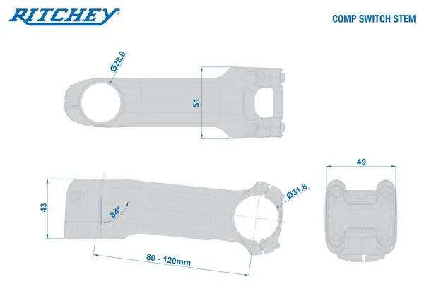 Potence Ritchey Comp Switch -6° 31.8 mm Noir 7/7