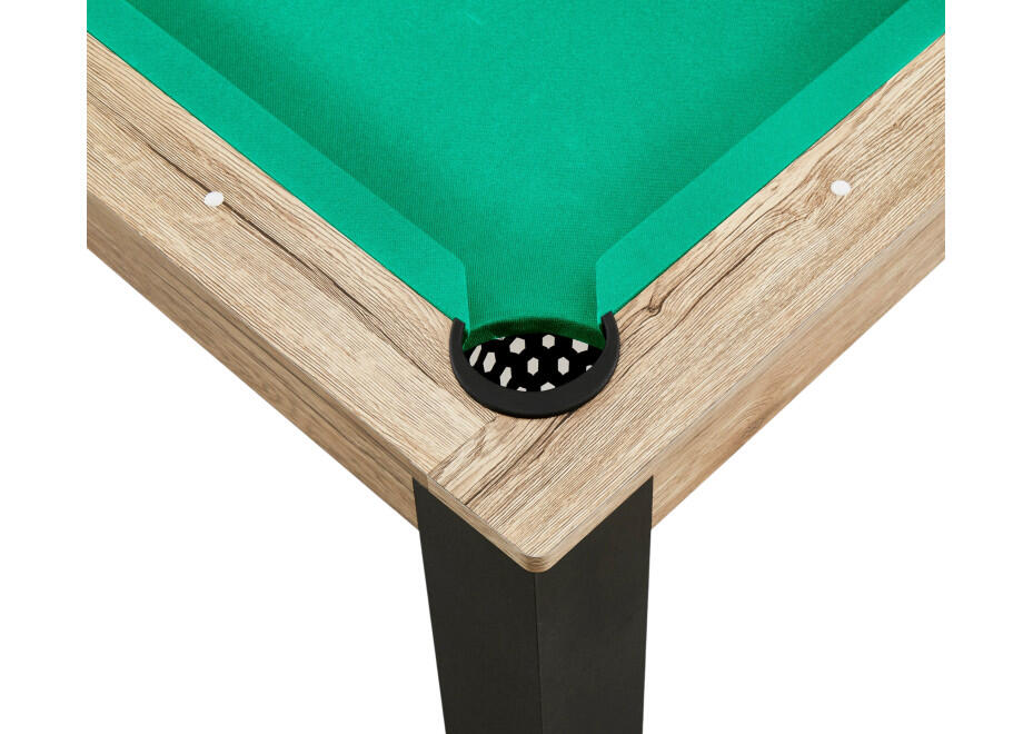 Table billard convertible Prego 7FT chêne fumé tapis vert anglais 3/7