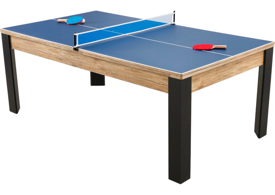 Table billard convertible Prego 7FT chêne fumé tapis vert anglais 6/7