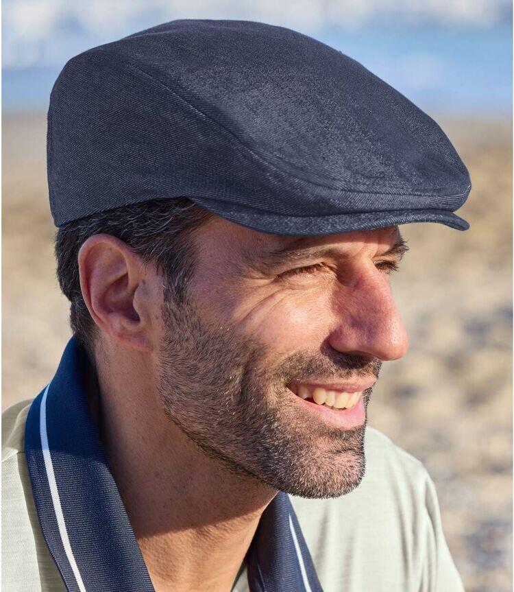 Casquette Plate en Jean Brut 2/2