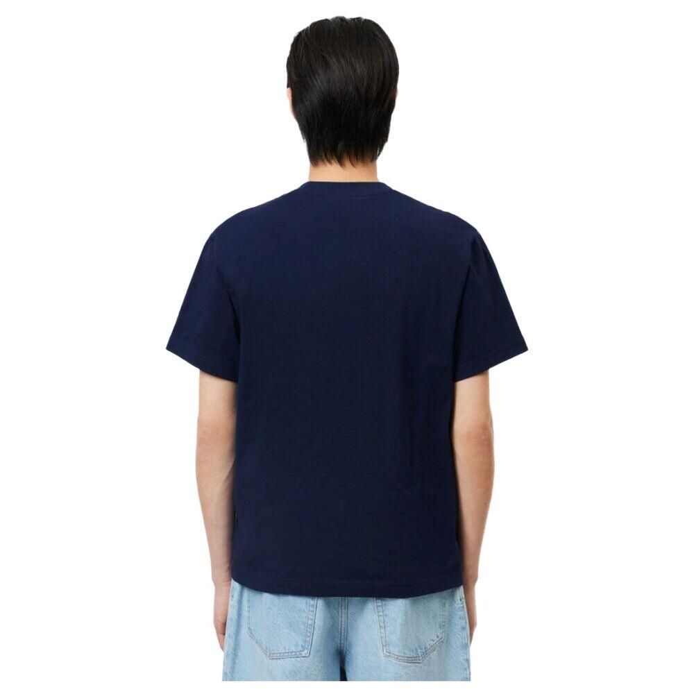 Camiseta Azul Marino Lacoste de Corte Clásico de Punto de Algodón 3/4