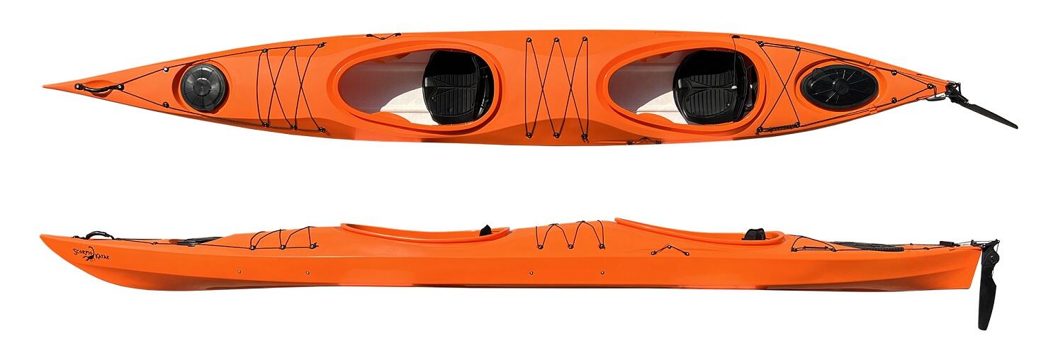 Kajak dwuosobowy wyprawowy do pływania Scorpio kayak Cruiser Twin + ster