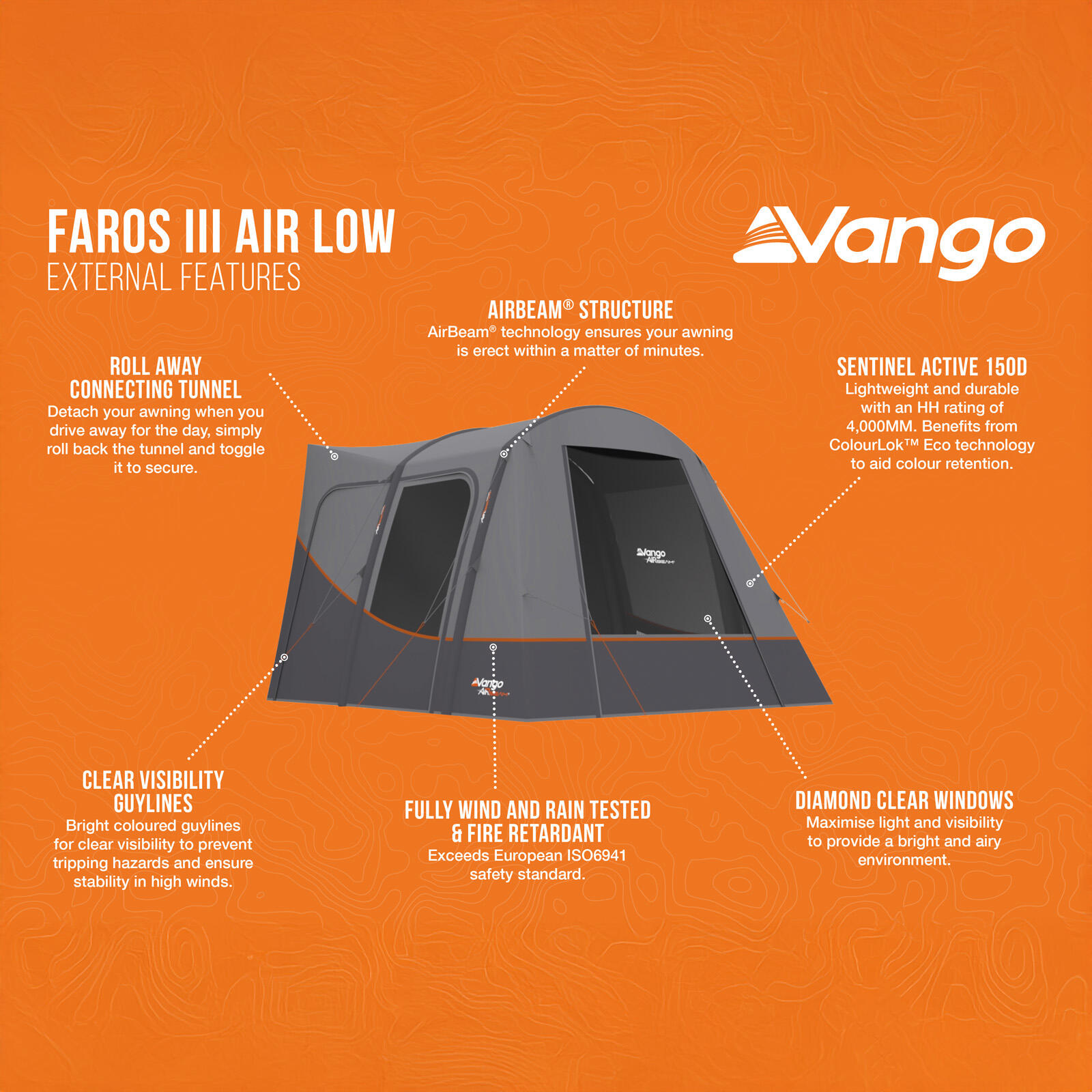 Auvent de bus tente arrière Faros III Air Low camping-car gonflable bas 3/7