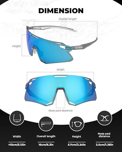 ROCKBROS Fahrradbrille Polarisierte Sportsonnenbrille UV400 3/4