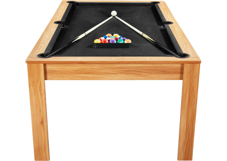 Table billard convertible 7FT Prego bois clair tapis noir feutré 7/7