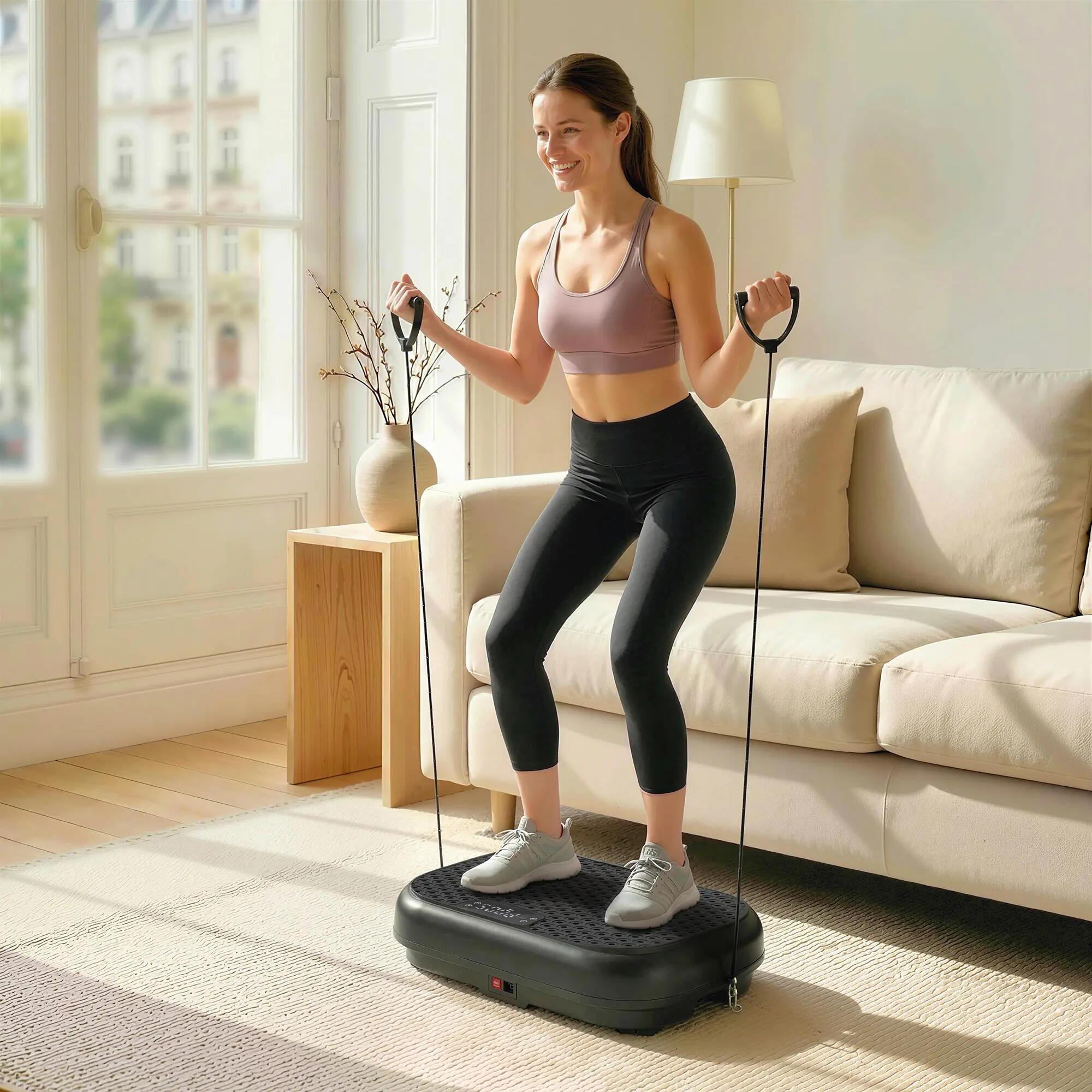 Plateforme vibrante fitness 200W 120 vitesses 5 prog. noir 2/5