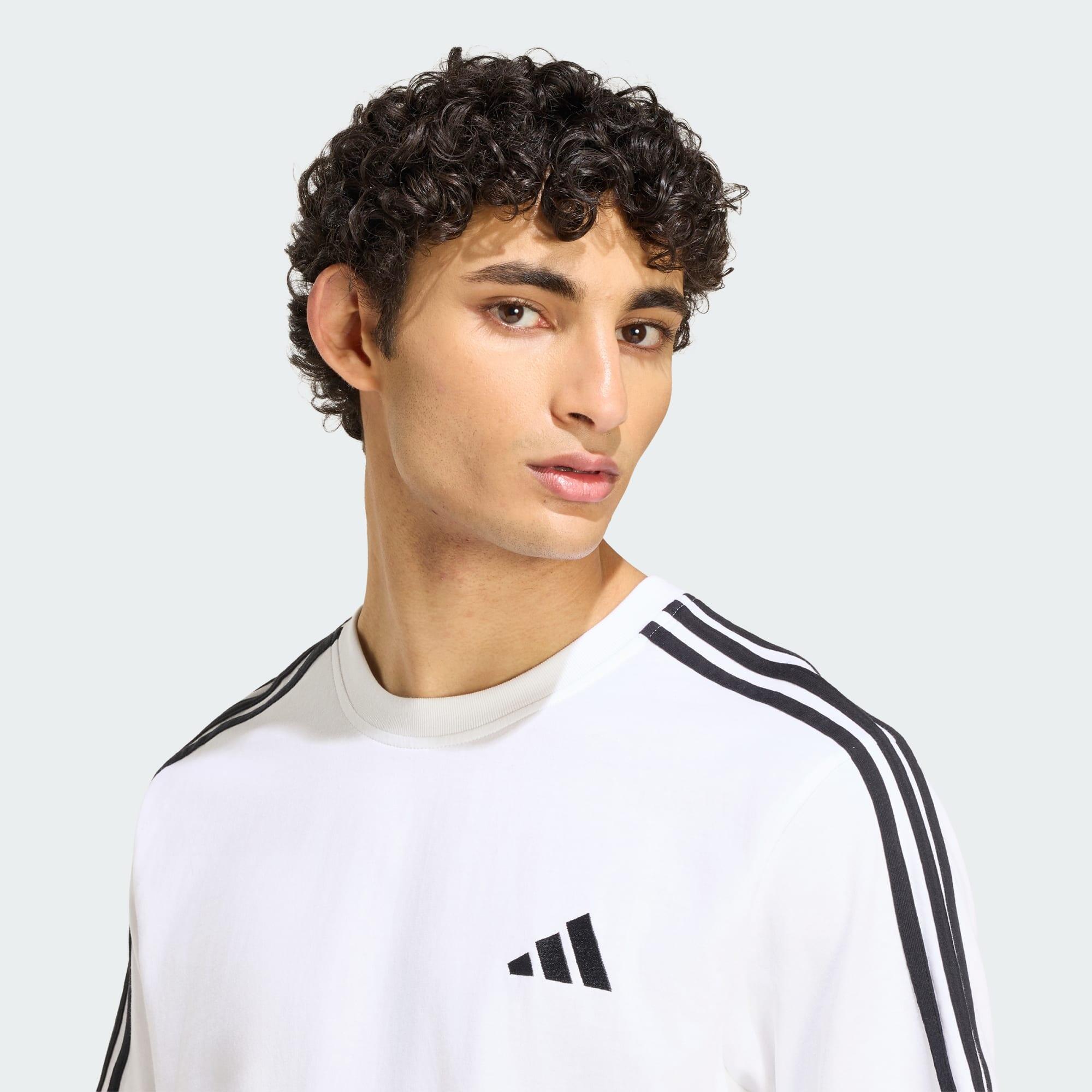 Essentials 3-Stripes Single Jersey T-shirt met Logo Links op de Borst 4/5