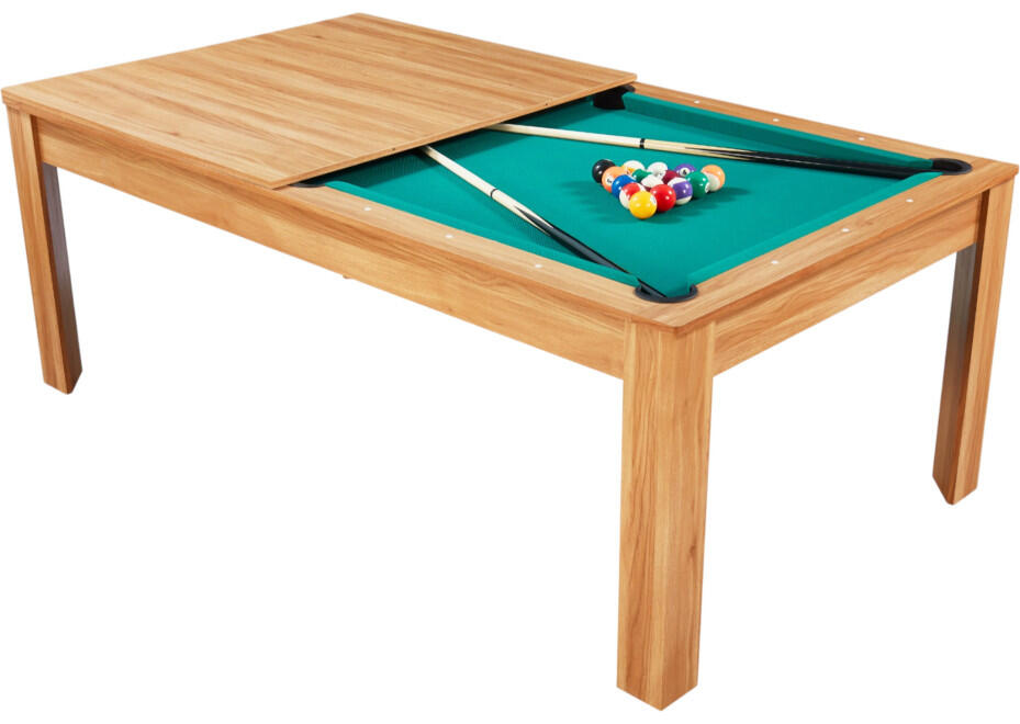 Table billard convertible 7FT Prego bois clair tapis vert anglais 2/7