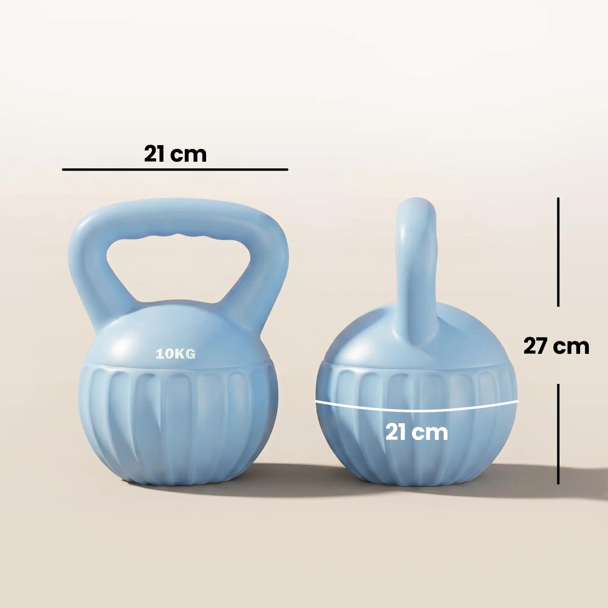 Kettlebell 10 Kg - prise ergonomique - PP bleu ciel 3/5